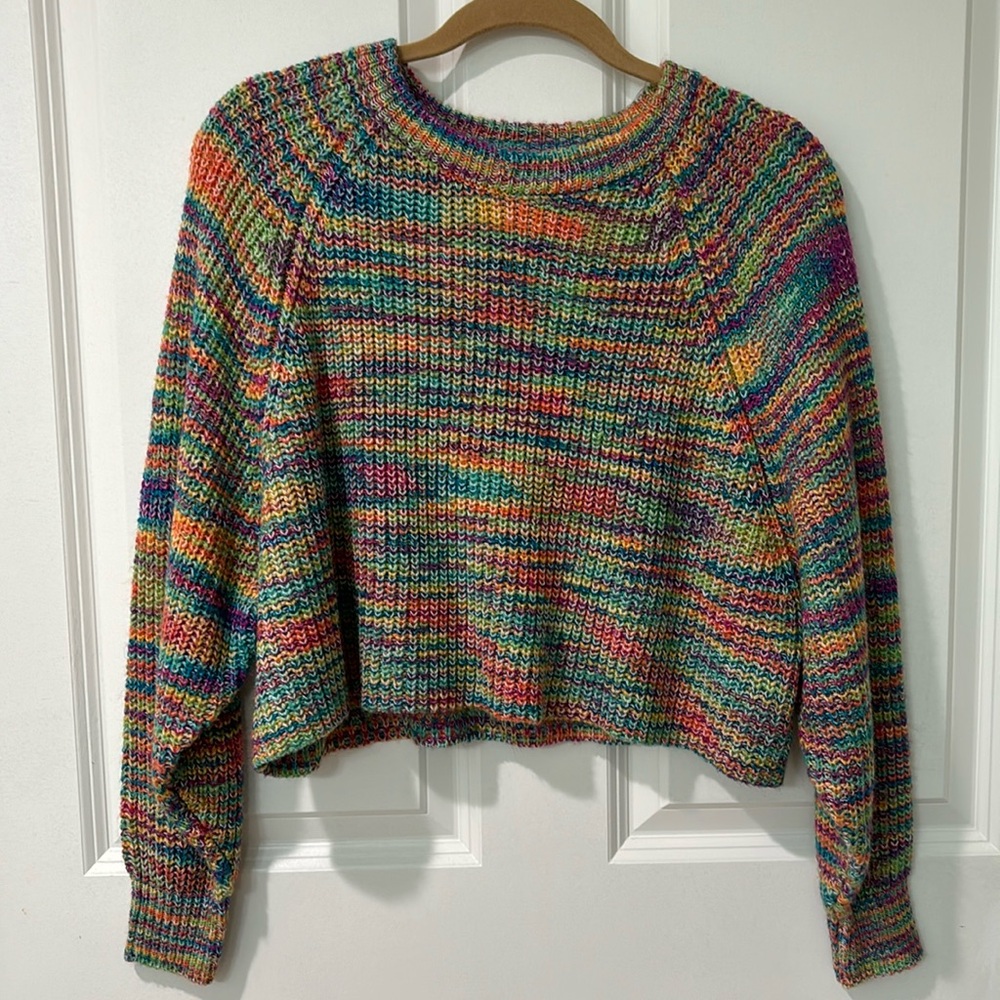 Multi Colored Cropped Sweater - image 1